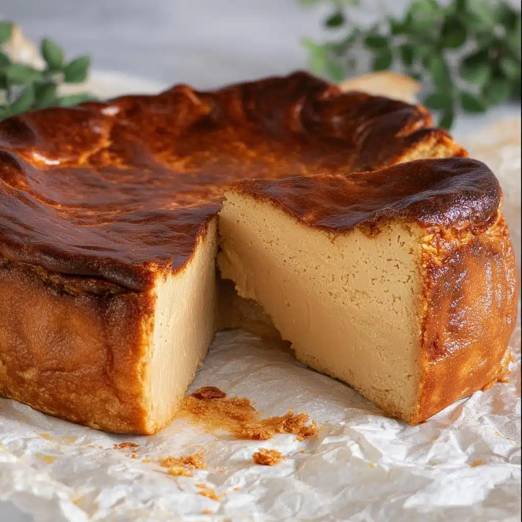 London Fog Basque Cheesecake with Blackberry Sauce Recipe - Recipe Image