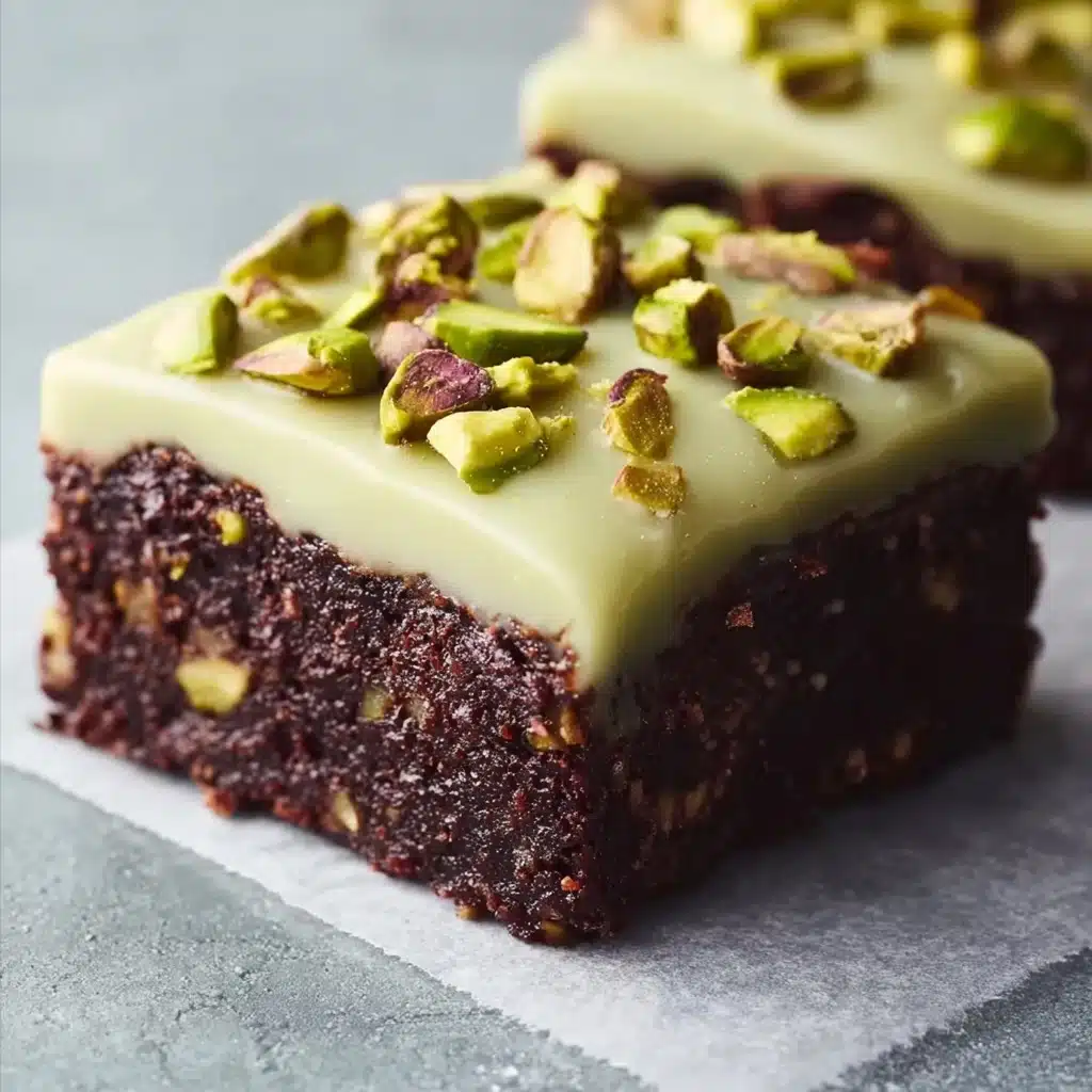 Pistachio Brownies with Pistachio Ganache Recipe - Recipe Image