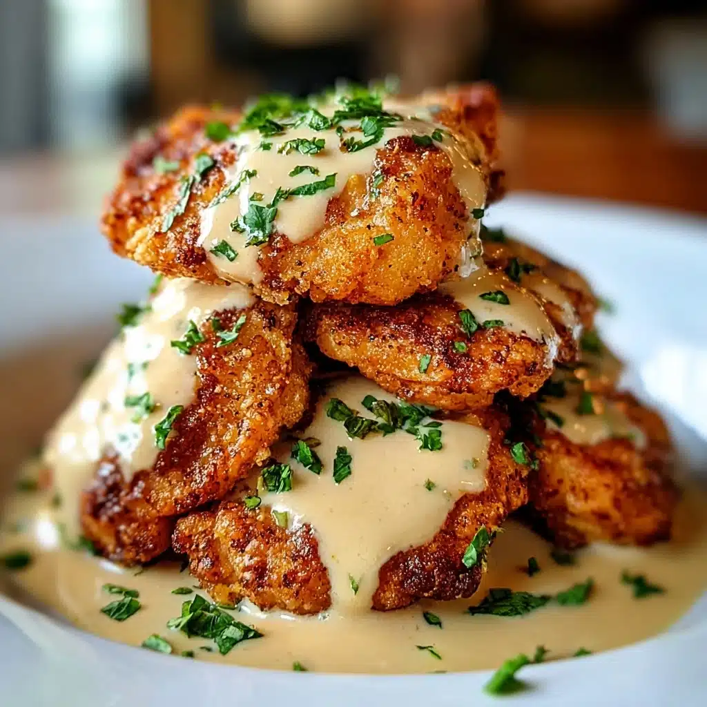 Crispy Parmesan Chicken with a Rich Garlic Sauce Recipe - Recipe Image