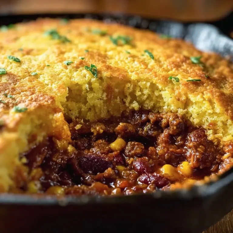 Skillet Chili Cornbread Pot Pie Recipe