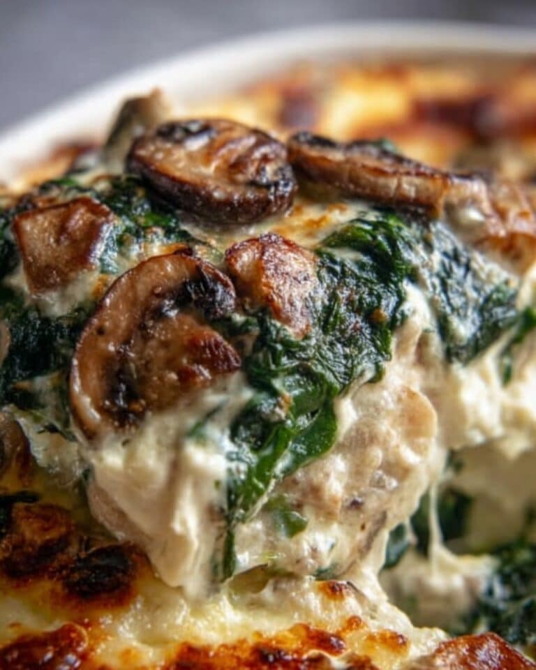 Chicken Spinach and Mushroom Low-Carb Casserole Recipe