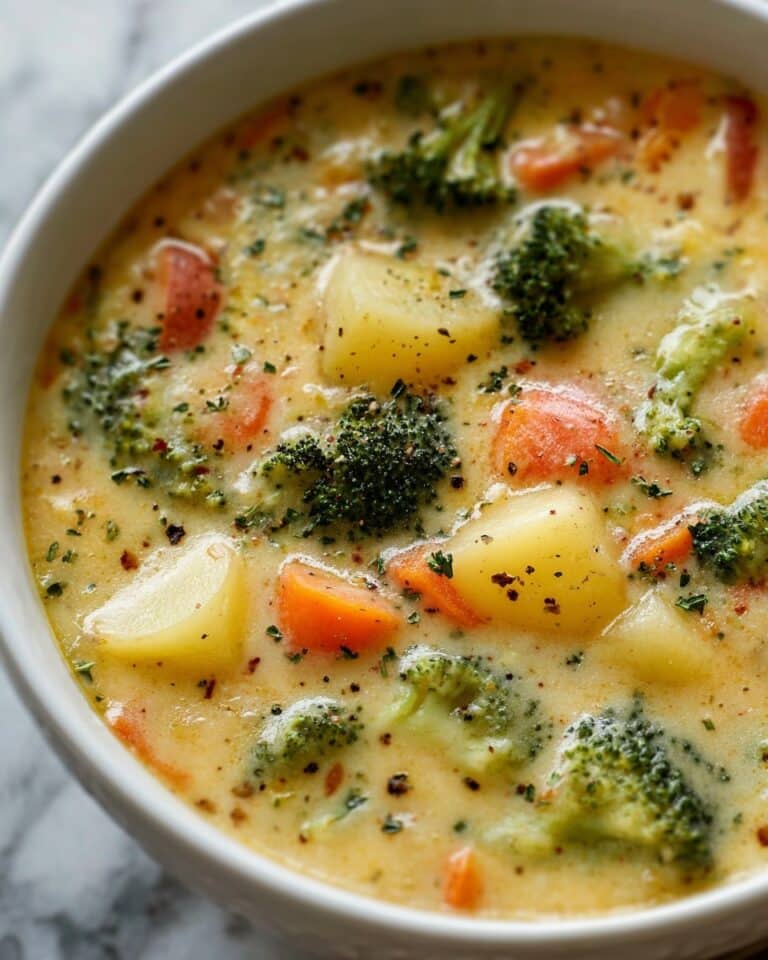 Crockpot Potato Broccoli Cheddar Soup Recipe