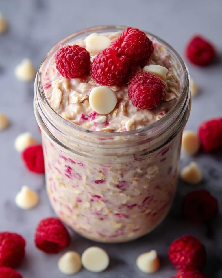 Raspberry White Chocolate Overnight Oats Recipe