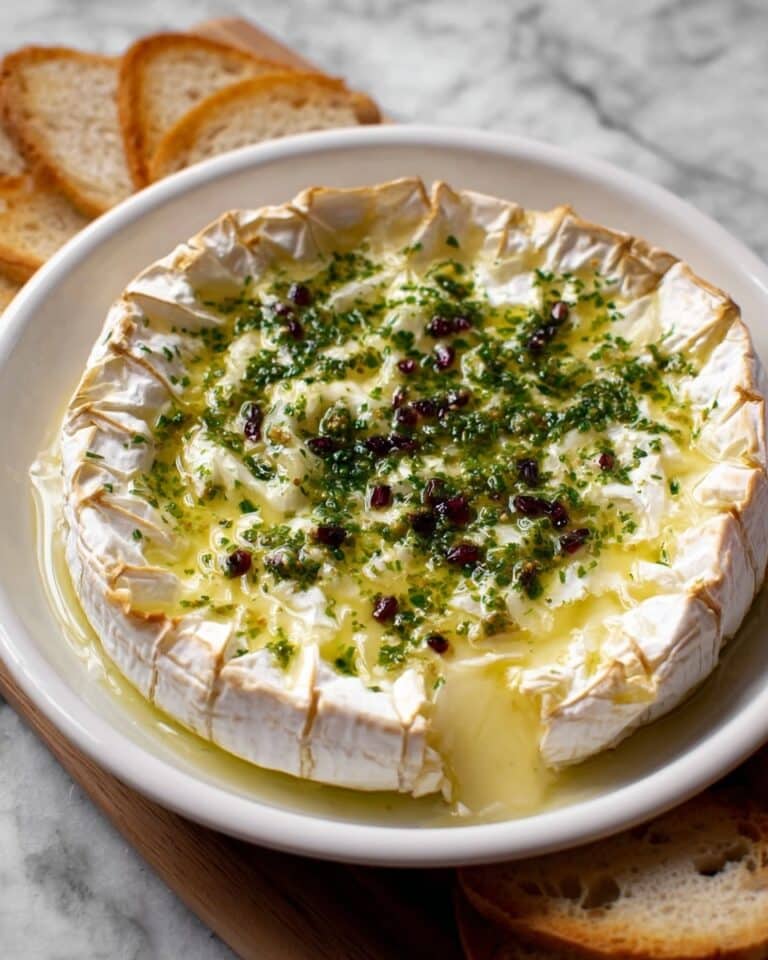 Savory Baked Brie with Garlic and Herbs Recipe