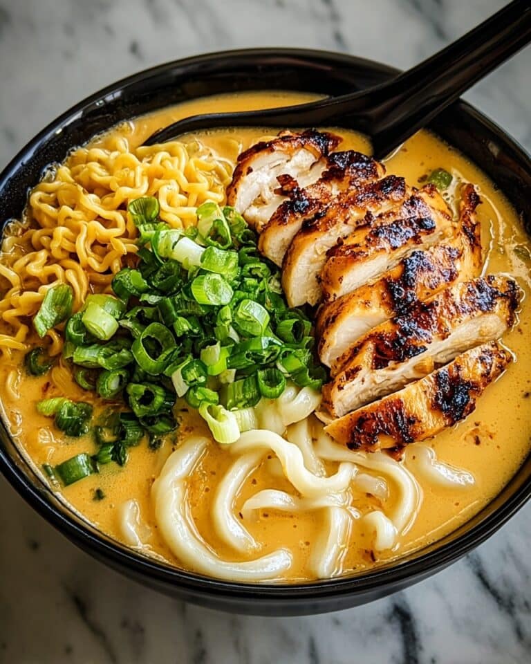 Spicy Chicken Ramen in Creamy Garlic Sauce Recipe