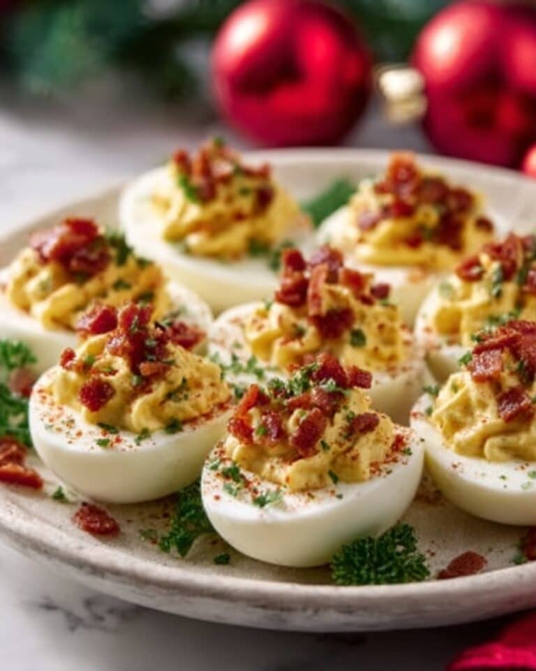 Ultimate Jalapeño-Cheddar Christmas Deviled Eggs Recipe