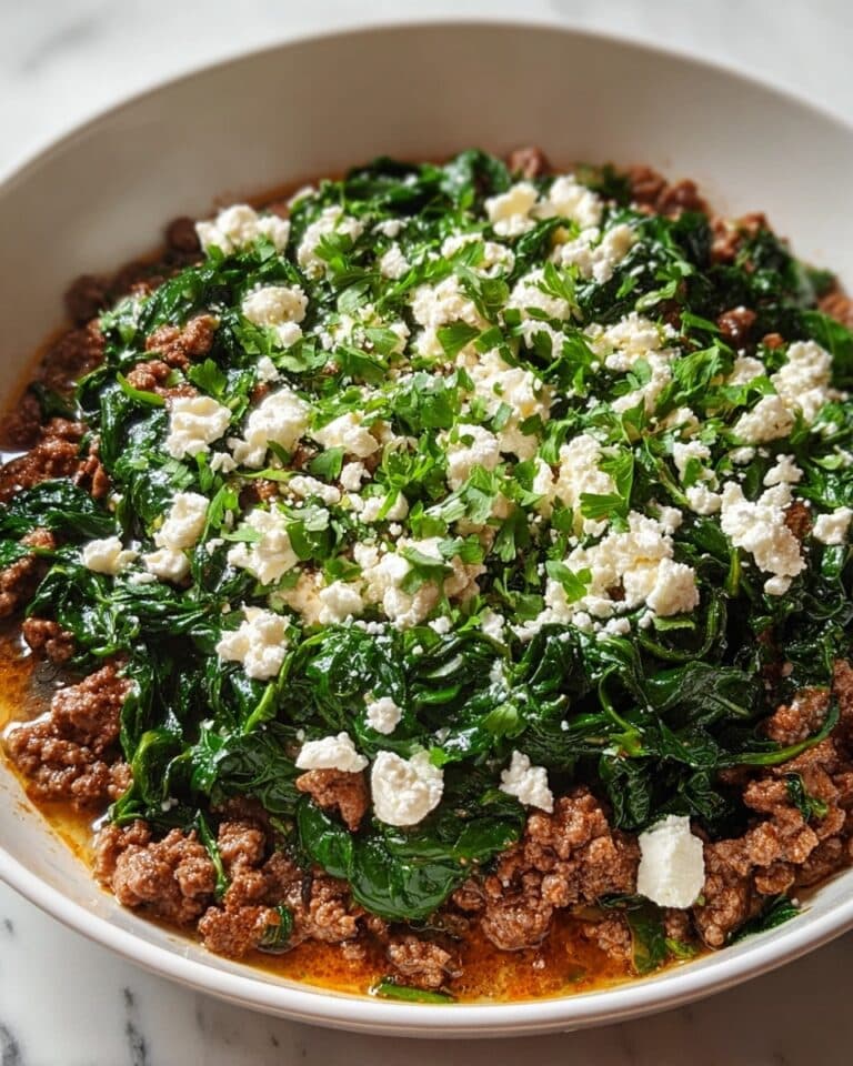 Ground Beef and Spinach Skillet with Feta Recipe