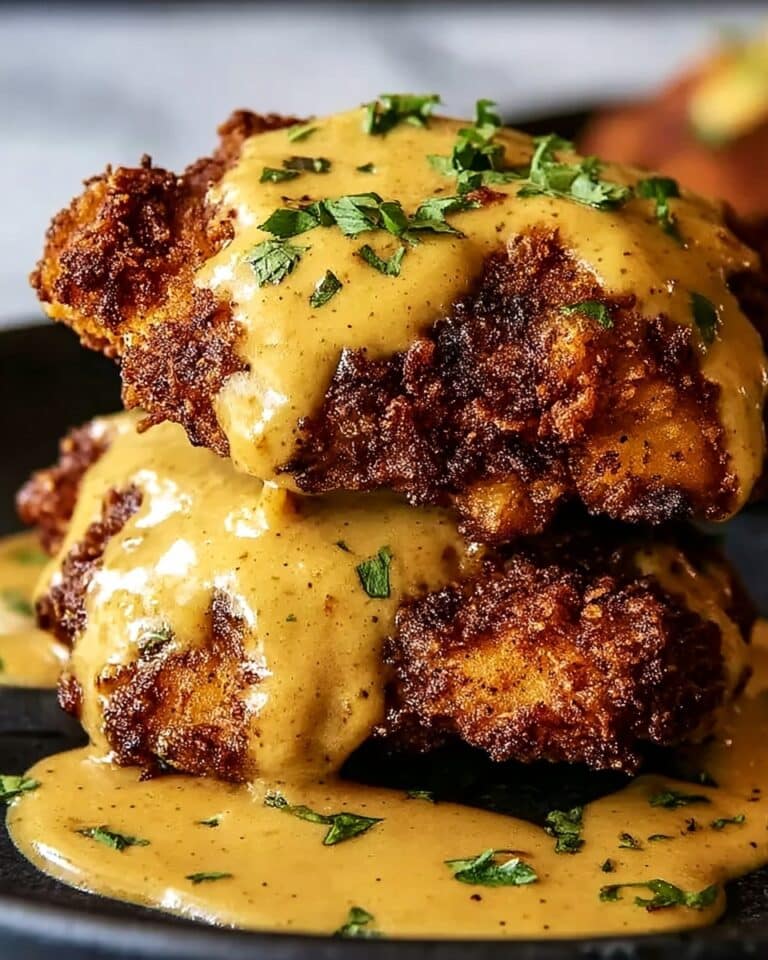 Pretzel Chicken with Mustard-Cheddar Sauce Recipe