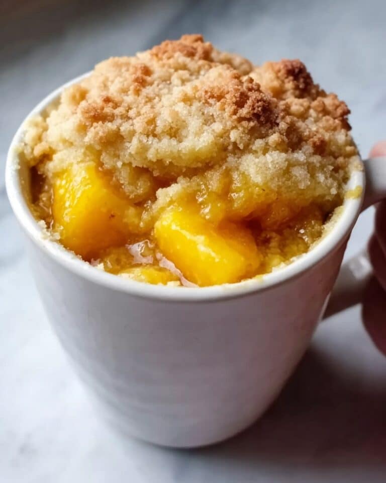 Peach Cobbler Mug Cake Recipe