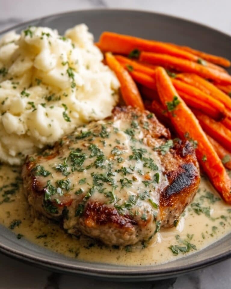 Creamy Herb Chicken with Mashed Potatoes & Glazed Carrots Recipe