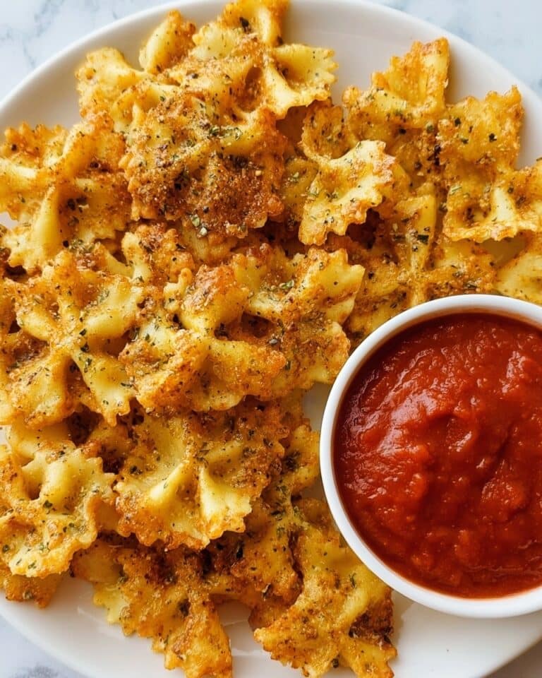 Viral Air Fryer Pasta Chips with Parmesan and Marinara Dipping Sauce Recipe