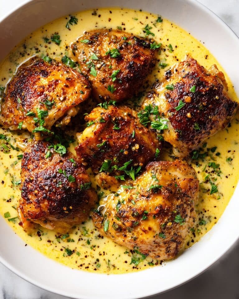 Bobby Flay Chicken Thighs with Creamy Garlic Sauce Recipe