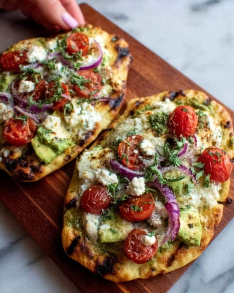 Pesto Chicken Flatbread with Mozzarella Recipe