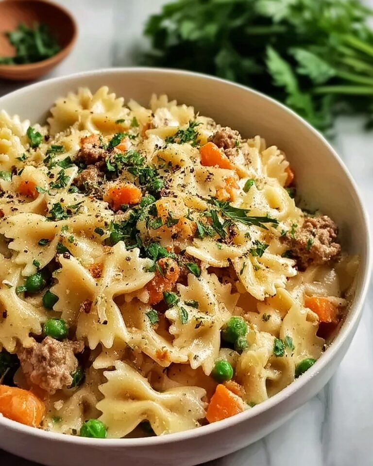 Simple Ground Turkey Pot Pie Pasta Recipe